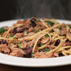 Spicy Mediterranean Linguine with Tuna